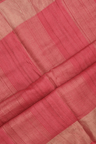 Floral Printed Design Vermillion Red Tussar Silk Saree