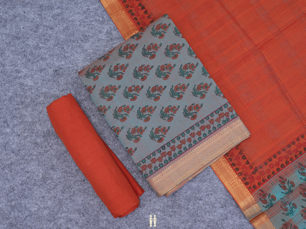 Floral Printed Manthulir Mangalagiri Cotton Salwar Material