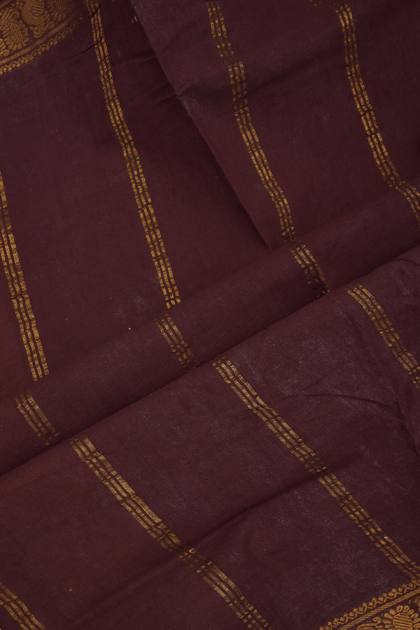 Floral Printed Design Orange Nine Yards Sungudi Cotton Saree
