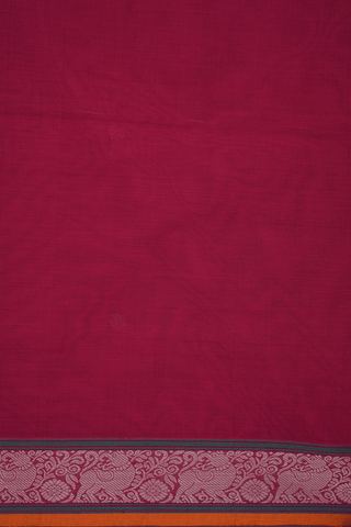 Floral Threadwork Buttas Blush Red Coimbatore Cotton Saree