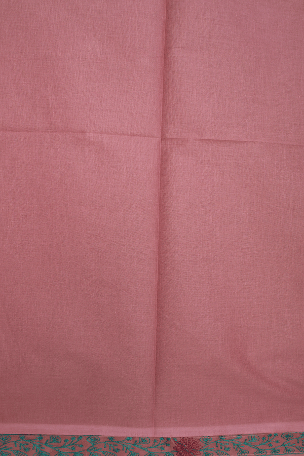 Floral Threadwork Buttas Dusty Pink Ahmedabad Cotton Saree