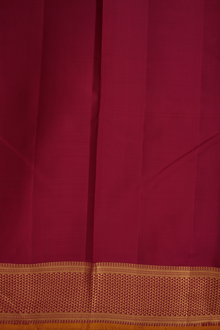 Floral Threadwork Buttis Ruby Red Kanchipuram Silk Saree