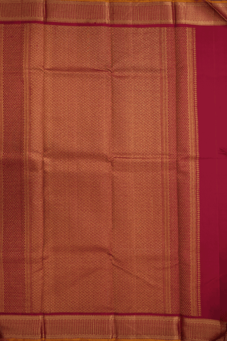 Floral Threadwork Buttis Ruby Red Kanchipuram Silk Saree