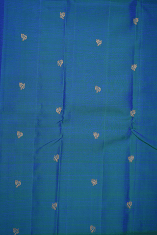 Floral Zari Buttas Capri Blue Kanchipuram Silk Saree