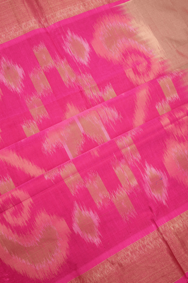 Floral Zari Buttas Dusty Pink Kora Silk Cotton Saree