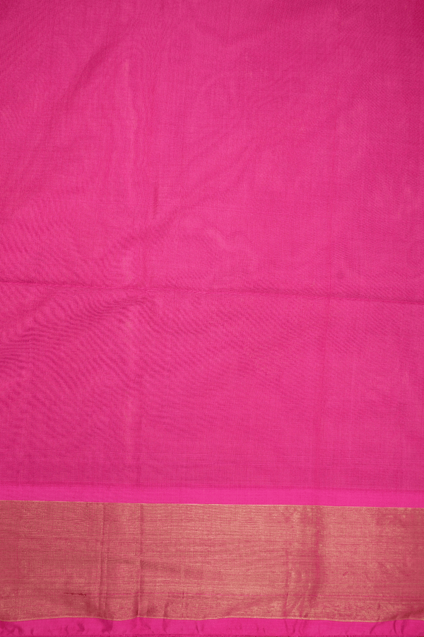 Floral Zari Buttas Dusty Pink Kora Silk Cotton Saree