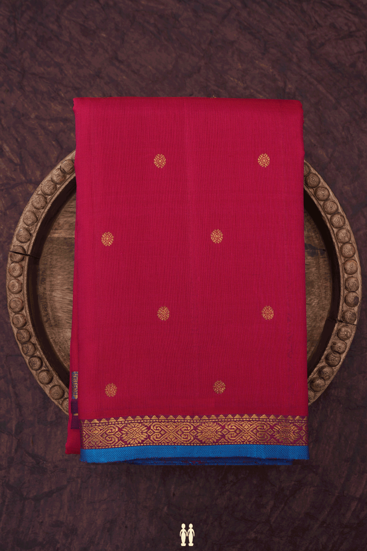 Floral Zari Buttas Hibiscus Red Kanchipuram Silk Saree