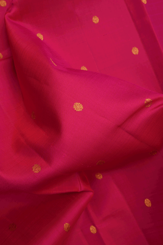 Floral Zari Buttas Hibiscus Red Kanchipuram Silk Saree