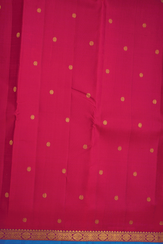 Floral Zari Buttas Hibiscus Red Kanchipuram Silk Saree
