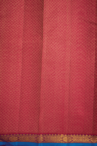 Floral Zari Buttas Hibiscus Red Kanchipuram Silk Saree