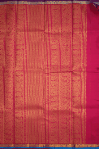 Floral Zari Buttas Hibiscus Red Kanchipuram Silk Saree