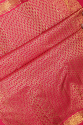 Floral Zari Buttas Honey Yellow Kanchipuram Silk Saree