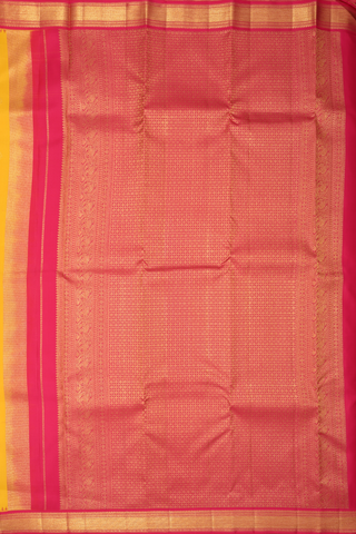 Floral Zari Buttas Honey Yellow Kanchipuram Silk Saree