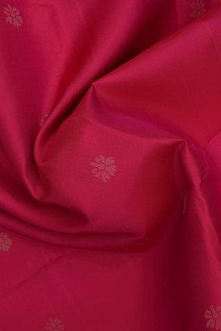 Floral Zari Buttas Magenta Soft Silk Saree