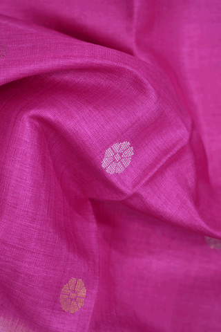 Floral Zari Buttas Magenta Tussar Silk Saree