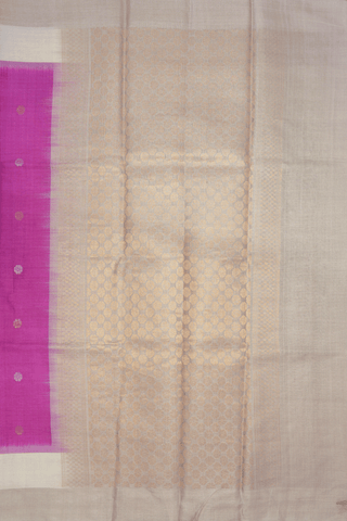 Floral Zari Buttas Magenta Tussar Silk Saree