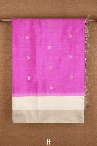 Floral Zari Buttas Magenta Tussar Silk Saree