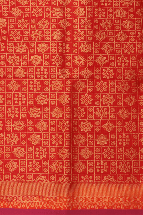 Floral Zari Buttas Pink Soft Silk Saree