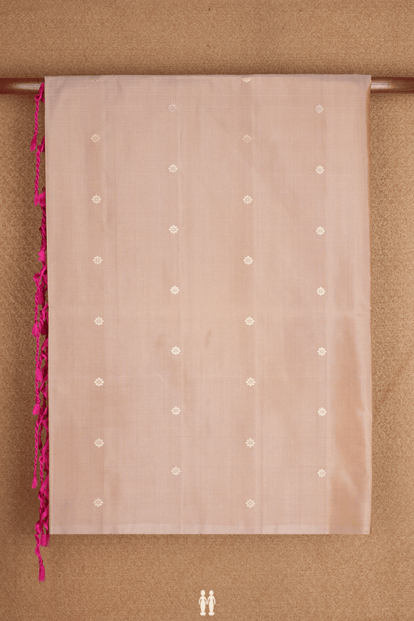 Floral Zari Buttas Tan Brown Soft Silk Saree
