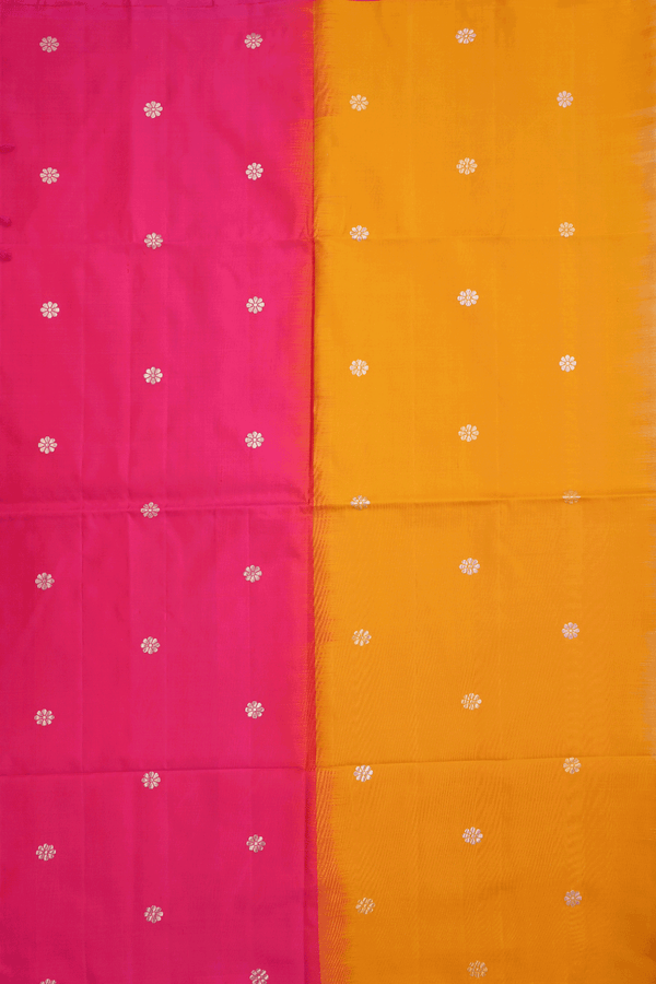 Floral Zari Buttas Tan Brown Soft Silk Saree