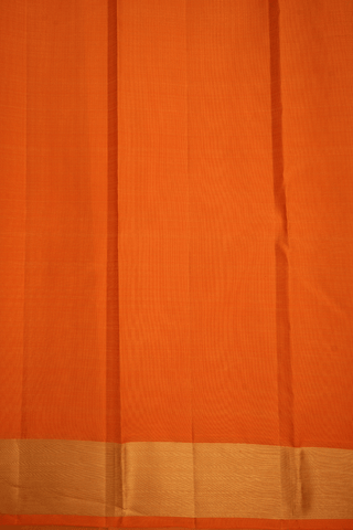 Floral Zari Buttis Bright Orange Kanchipuram Silk Saree