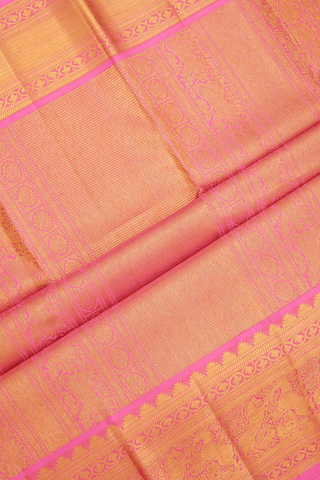 Floral Zari Buttis Forest Green Kanchipuram Silk Saree