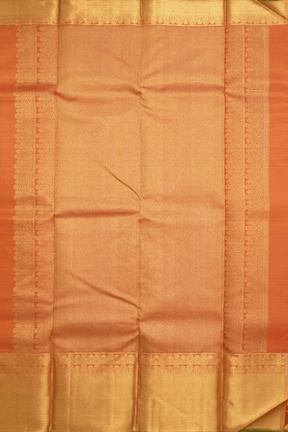 Floral Zari Buttis Saffron Yellow Kanchipuram Silk Saree