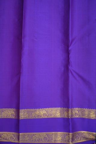 Floral Zari Buttis Sea Blue Kanchipuram Silk Saree