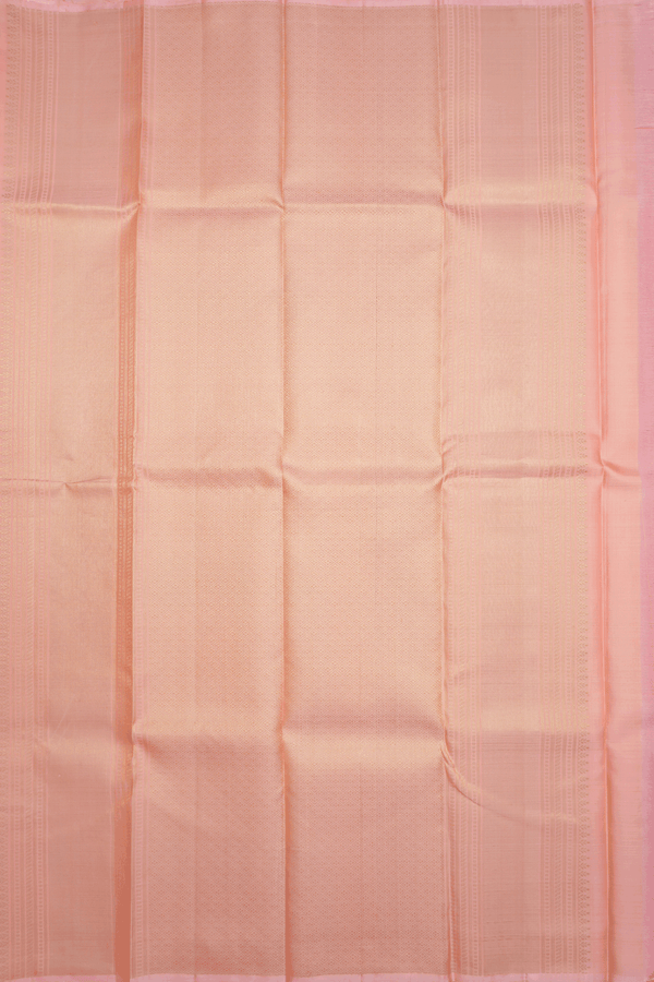Floral Zari Motifs Baby Pink Kanchipuram Silk Saree