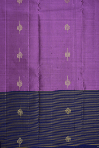 Floral Zari Motifs Dusty Purple Kanchipuram Silk Saree
