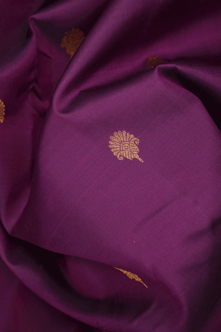 Floral Zari Motifs Grape Purple Kanchipuram Silk Saree