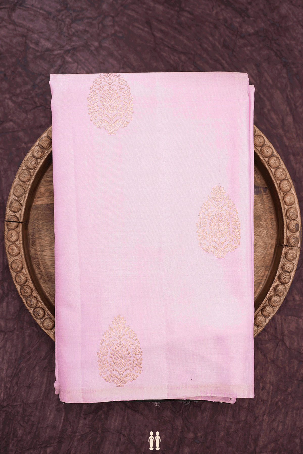 Floral Zari Motifs Light Pink Kanchipuram Silk Saree