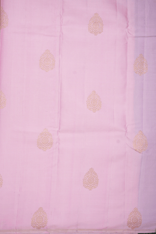 Floral Zari Motifs Light Pink Kanchipuram Silk Saree