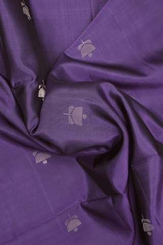 Floral Zari Motifs Royal Purple Soft Silk Saree
