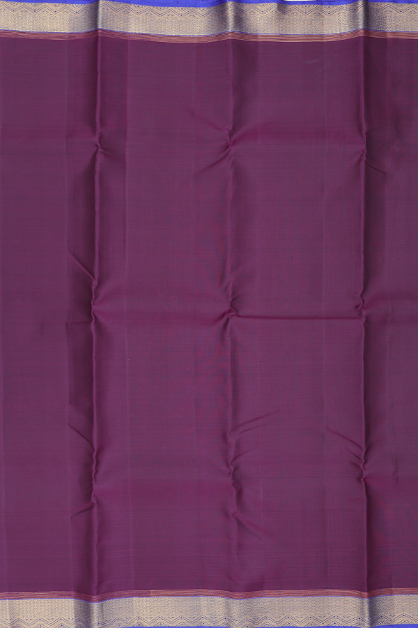 Kanchipuram Silk Saree In Plum Purple With Contrast Border