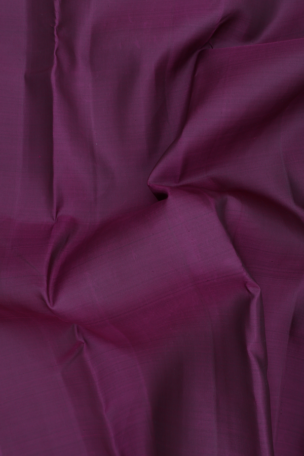 Kanchipuram Silk Saree In Plum Purple With Contrast Border