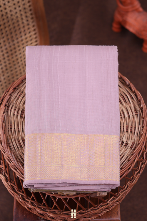 Kanchipuram Silk Saree In Pastel Purple With Zari Border
