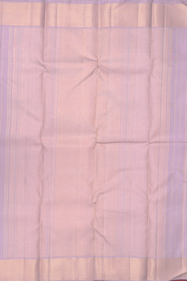 Kanchipuram Silk Saree In Pastel Purple With Zari Border