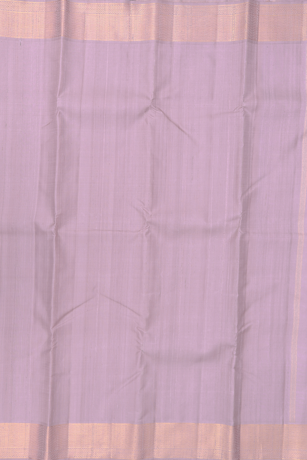 Kanchipuram Silk Saree In Pastel Purple With Zari Border