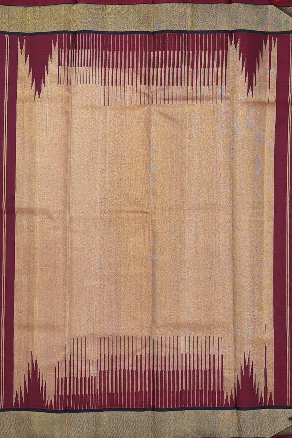 Kanchipuram Silk Saree In White With Twill Weave Border