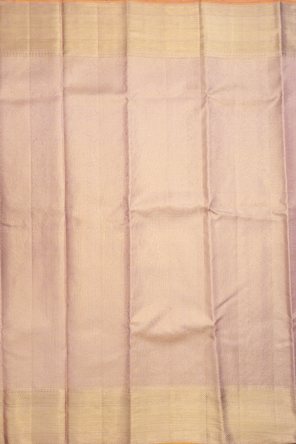 Kanchipuram Silk Saree In Peach Pink With Floral Design