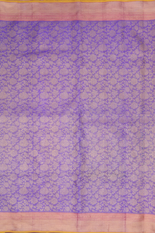 Kanchipuram Silk Saree In Purple With Floral Design