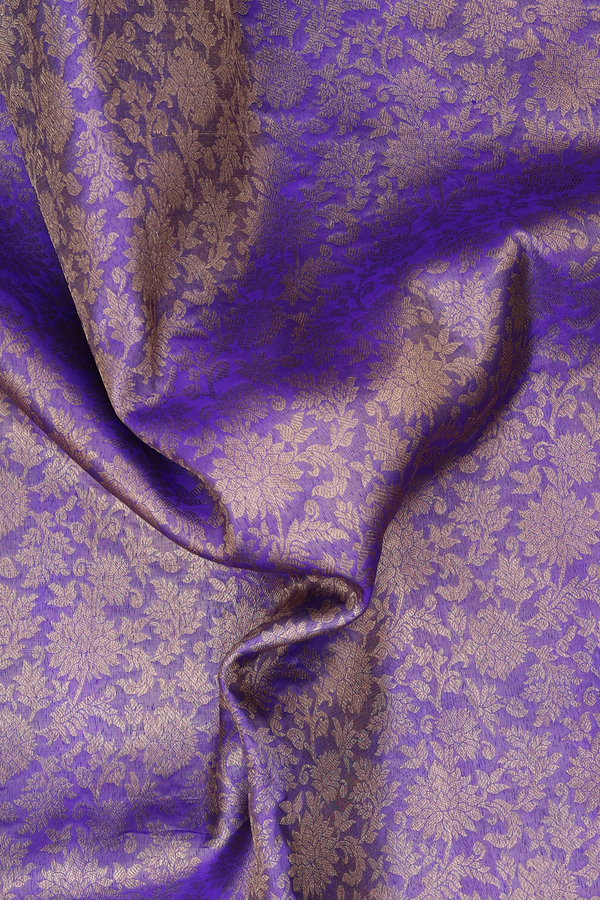 Kanchipuram Silk Saree In Purple With Floral Design
