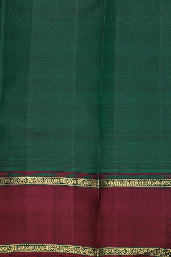 Kanchipuram Silk Saree In Dirt Brown With Checks Design
