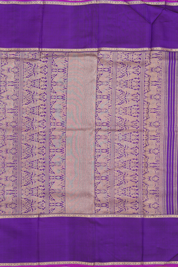 Kanchipuram Silk In Purple And Dual Tone With Checks Design