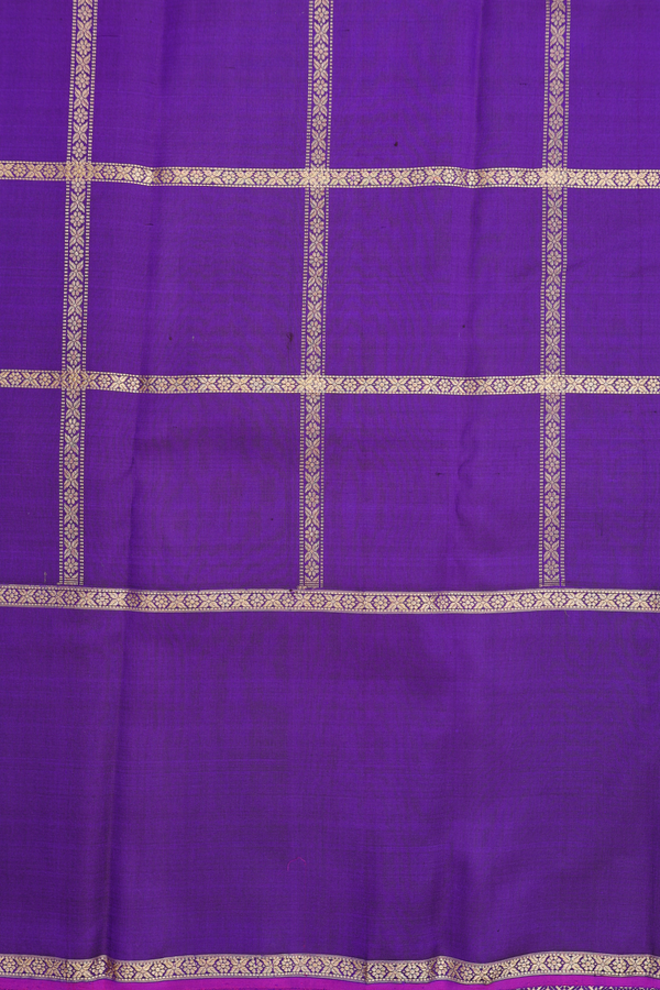 Kanchipuram Silk In Purple And Dual Tone With Checks Design