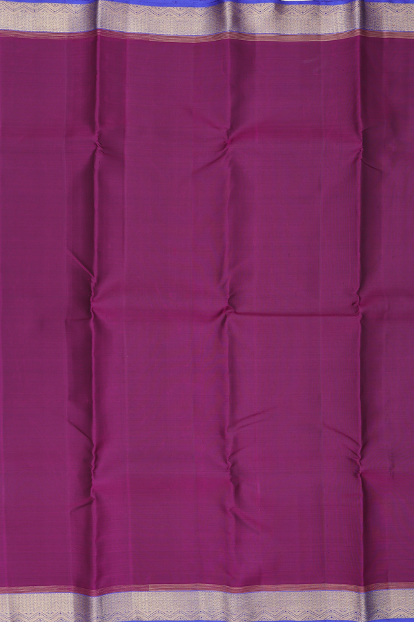 Kanchipuram Silk Saree In Plum Purple With Contrast Border