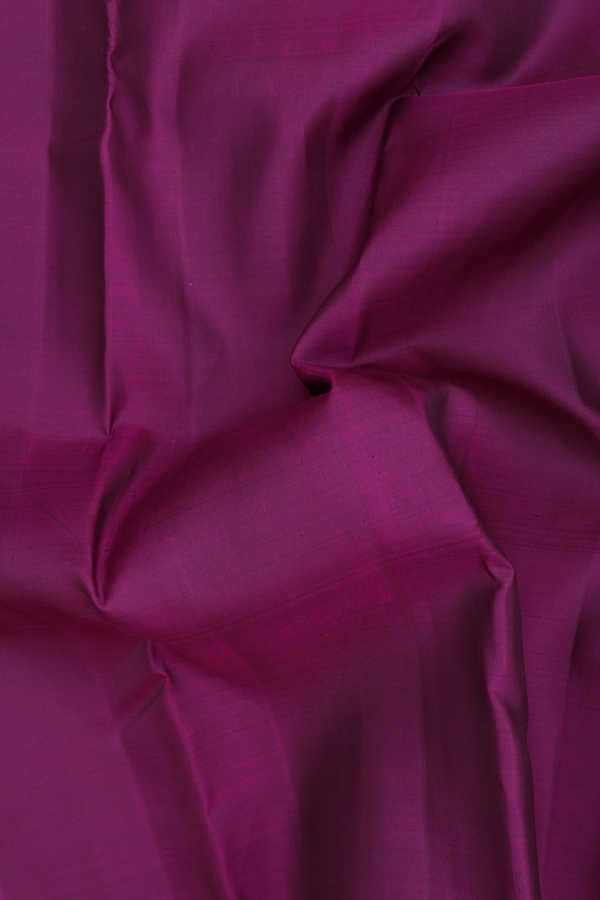 Kanchipuram Silk Saree In Plum Purple With Contrast Border