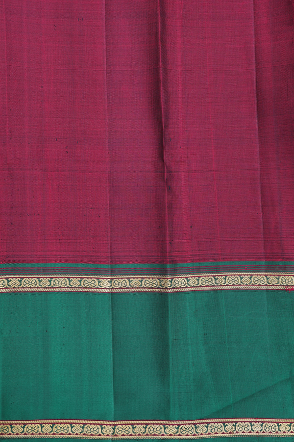 Kanchipuram Silk Saree In Royal Purple With Checks Design
