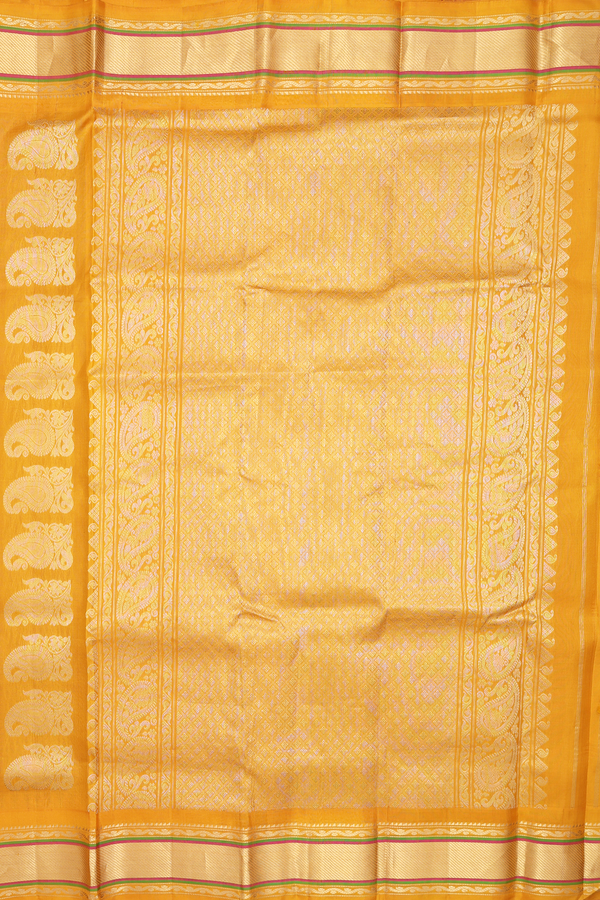 Gadwal Silk Saree In Red With Zari Buttas